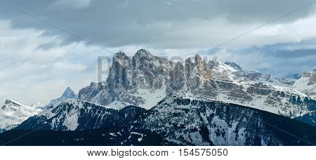 Winter Dolomite Mountain Panorama