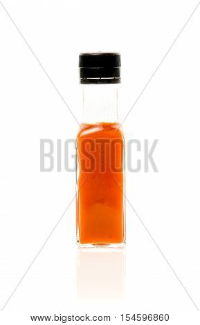 Different Color Home Made Hot Sauce In Glass Bottles
