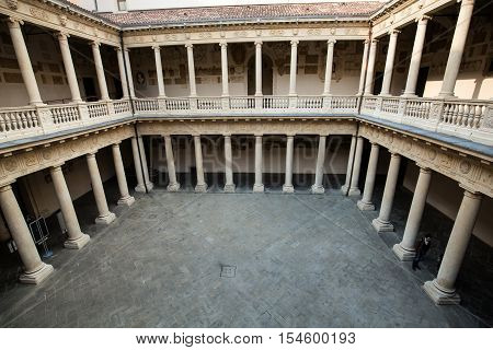 PADUA, ITALY - MAY3, 2016: Palazzo Bo historical building home of the Padova University from 1539 in Padua Italy