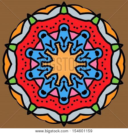 Flourish tiled floral geometric seamless pattern. Abstract oriental background. Wonderland ornament motives of the paintings of arabic mandala. Aribic fabric pattern.