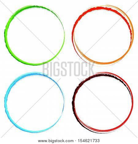 Grungy, Textured Circles - Colorful Circles With Splattered Paint Like Effect