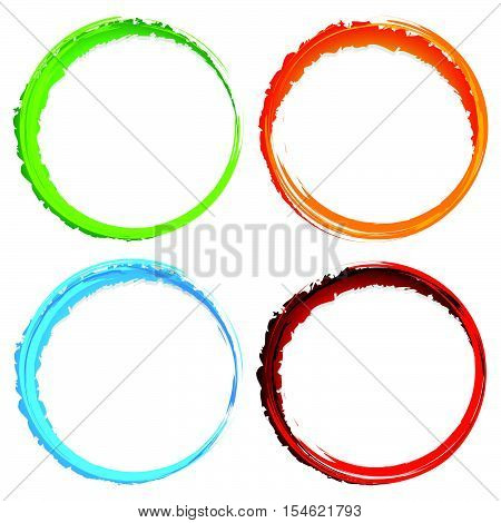Grungy, Textured Circles - Colorful Circles With Splattered Paint Like Effect