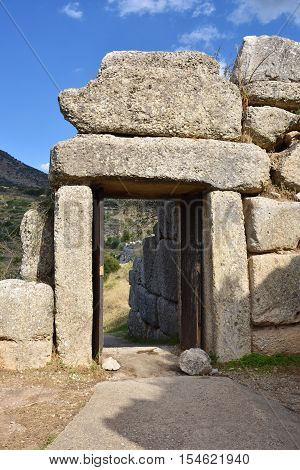 The North Gate In Ancient Mycenae, Greece