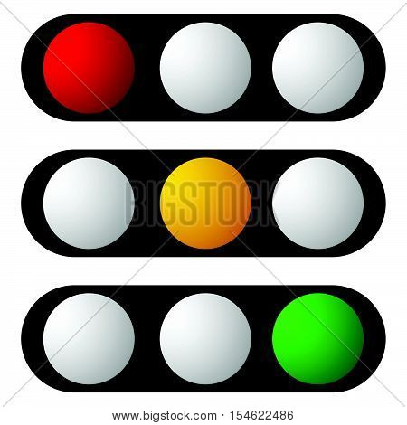 Set Of Traffic Lamp, Traffic Light, Semaphore Icons