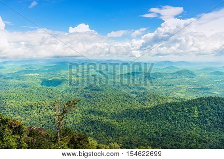 Aerial view of rain forest landscape. Hin Koob mountain Khao Soidao Sanctuary Forest Thailand.