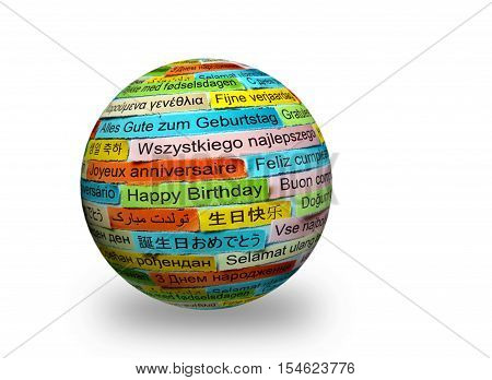 Happy Birthday   Different Languages On 3D Sphere