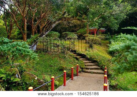 Park Near The Byodo-in Temple On Oahu