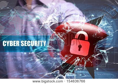 Business, Technology, Internet And Network Security. Cyber Security
