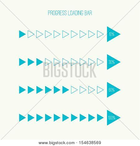 Set of vector downloaders. progress bar and loading icon. ui preloader web elements. Percent loading segments. Vector loading percentage. Linear loader bar