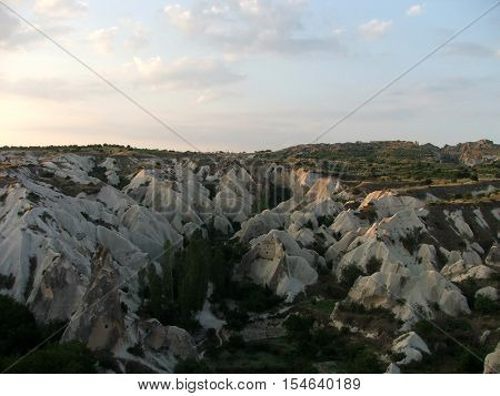 Goreme valley view on Balloon Cappadocia Turkey Fairy Chimney