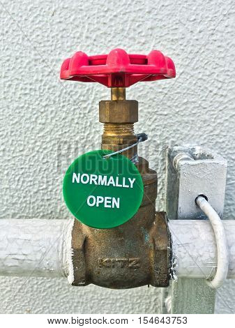 Soft Focus Of Manual Small Bronze Globe Valve Or Ball Valve Showing Normally Close Or Normally Open