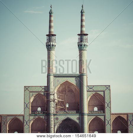 Yazd, Iran - October 07, 2016: Amir Chakhmaq Complex In Yazd, Iran