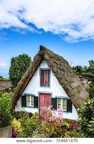 Rural house in Santana village, Madeira island, Portugal.