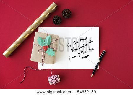 Merry Christmas and Happy New Year Family Holiday Festival Concept