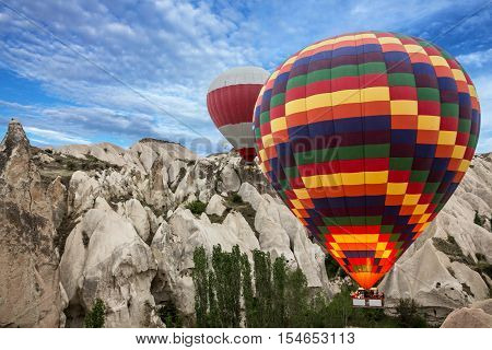 Hot air balloons show in Cappadocia, Turkey