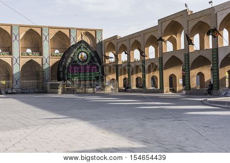 Yazd, Iran - October 07, 2016: Ornaments And Details On The Facade Chakhmaq Amir Complex In Yazd
