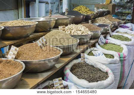 Colorful Spices On The Bazaar. Iran. Isfahan.