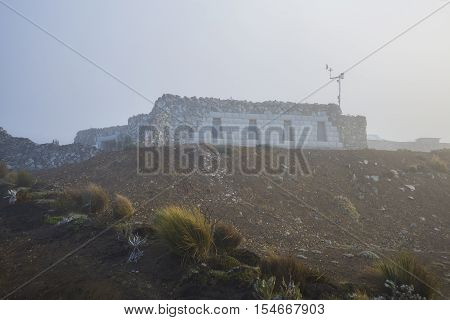 The shelter or refuge at the entrance of the Chimborazo volcano national park, close to Guaranda, Bolivar Province, Ecuador