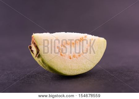 Guava fruit or Amrood or Amrud or peru isolated, selective focus