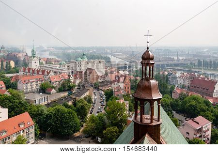 A top view of Stettin, Szczecin in Poland