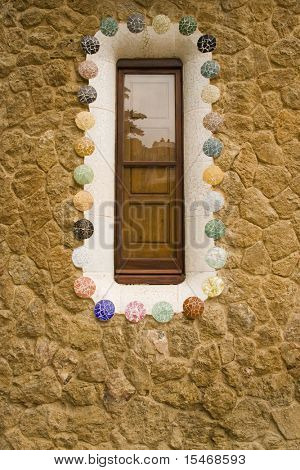detail Guell architektury v Park Guell