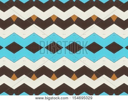 Colorful wood texture with modern geometric pattern in vintage color. Geometric background.