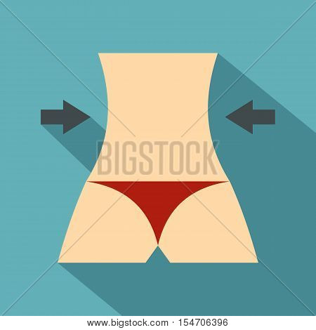 Women slim body icon. Flat illustration of women slim body vector icon for web isolated on baby blue background
