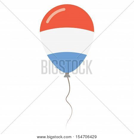 Grand Duchy Of Luxembourg National Colors Isolated Balloon On White Background. Independence Day Pat