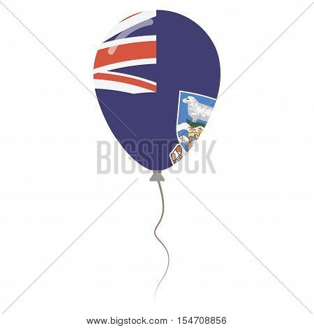 Falkland Islands National Colors Isolated Balloon On White Background. Independence Day Patriotic Po