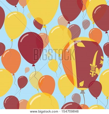 Sri Lanka National Day Flat Seamless Pattern. Flying Celebration Balloons In Colors Of Sri Lankan Fl