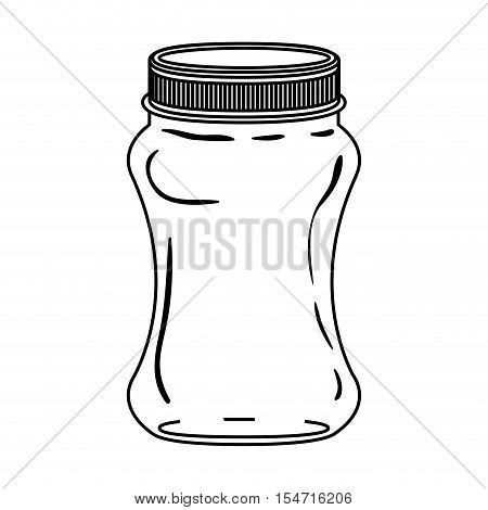 silhouette curved glass container with lid vector illustration