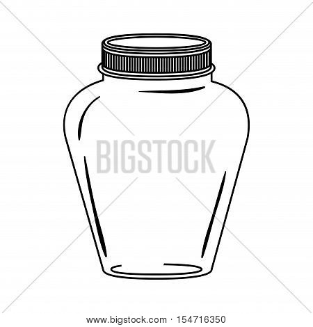 silhouette glass jar decorative with lid vector illustration