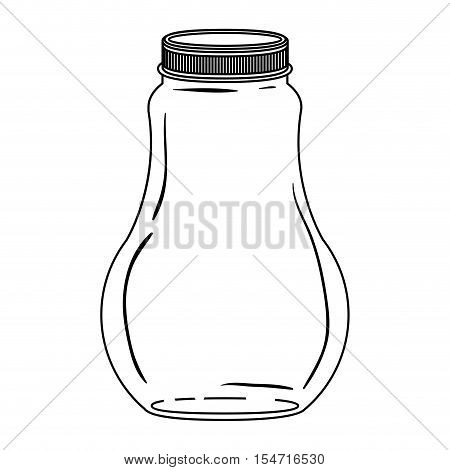 silhouette wide glass bottle with lid vector illustration