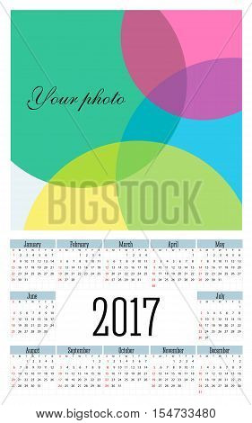 Simple 2017 year vector calendar / 2017 calendar design