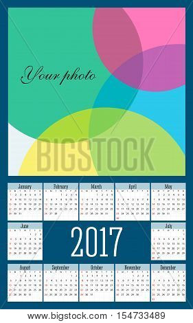 Simple 2017 year vector calendar / 2017 calendar design
