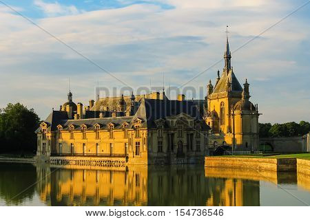Famous Chateau de nn (Chantilly Castle). Oise France
