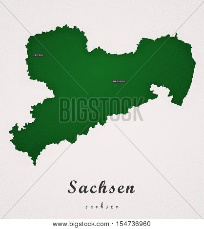 Sachsen Germany DE Art Map colored illustration