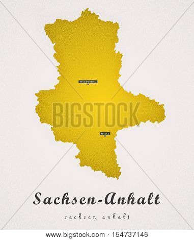 Sachsen Anhalt Germany DE Art Map illustration
