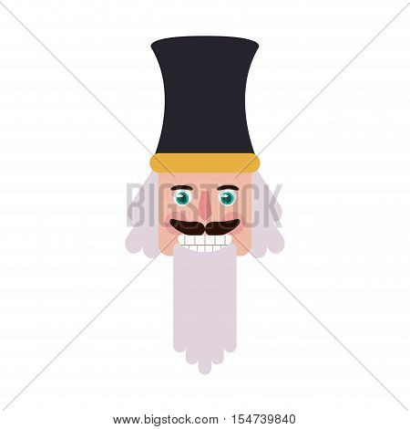 Nutcracker icon. Christmas season decoration and celebration theme. Isolated design. Vector illustration