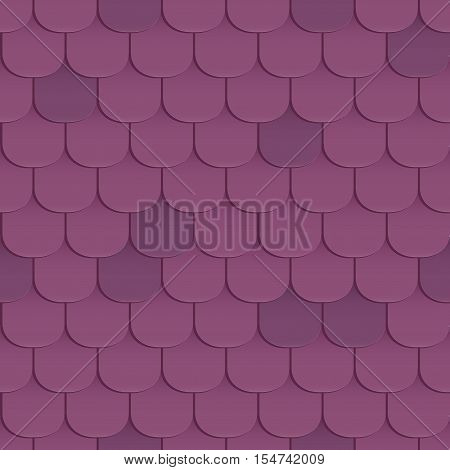 Shingles roof seamless pattern. Violet color. Classic style. Vector illustration