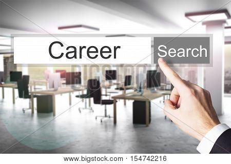 websearch career grey search button modern office 3D Illustration