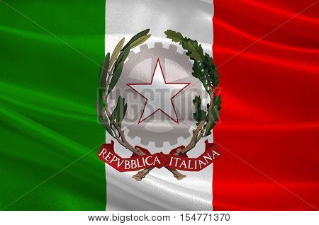 Flag of Italy officially the Italian Republic is a unitary parliamentary republic in Europe. 3d illustration