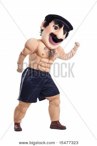 Komik Beyaz adam striptiz Maskot kostüm
