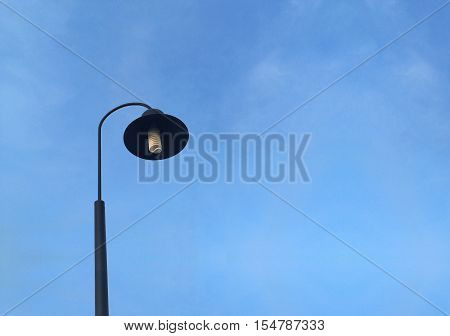 Modern street light with blue sky before evening time.Creative idea space