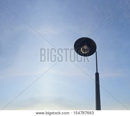 Beautiful street lamp with blue gradient sky