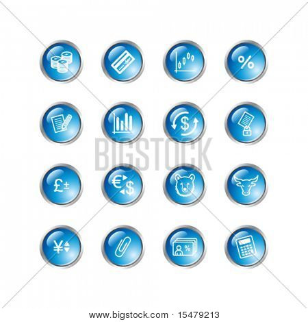 iconos de Finanzas gota azul