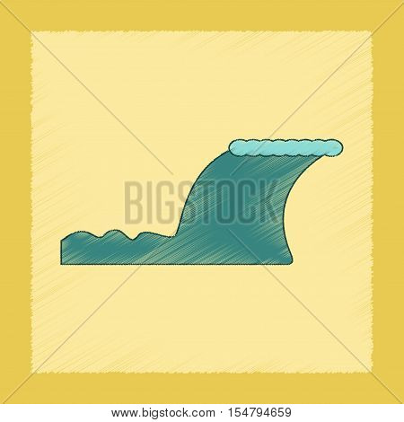 flat shading style icon of disaster tsunami