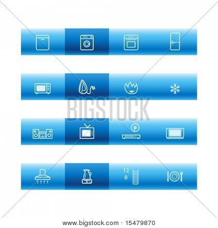 Blue bar husholdningsapparater ikoner
