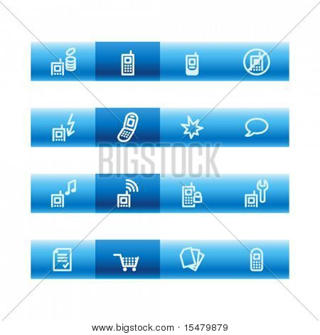 Blue bar mobile phone icons
