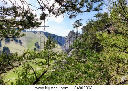 Rock formations called Haliny at Malino Brdo Slovakia